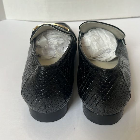 Bruno Magli Black Italian Leather Loafer Snake Print Size 8 - Picture 6 of 8